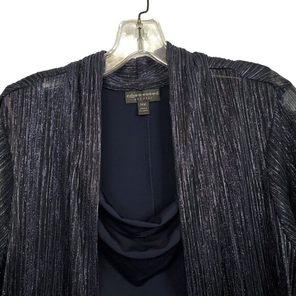 Connected Apparel Plus 14W Dress Jacket 1 Piece Metallic Evening Plus Dressy - Picture 6 of 14